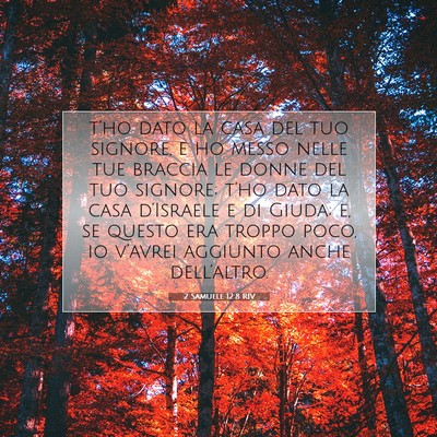 Picture 07 - 2 Samuele 12:8 RIV - t’ho dato la casa del tuo signore, e ho messo - Bible Verse Picture