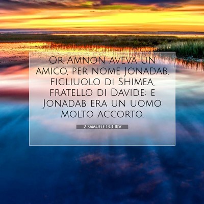 Picture 07 - 2 Samuele 13:3 RIV - Or Amnon aveva un amico, per nome Jonadab, - Bible Verse Picture