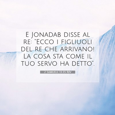 Picture 07 - 2 Samuele 13:35 RIV - E Jonadab disse al re: “Ecco i figliuoli del re - Bible Verse Picture