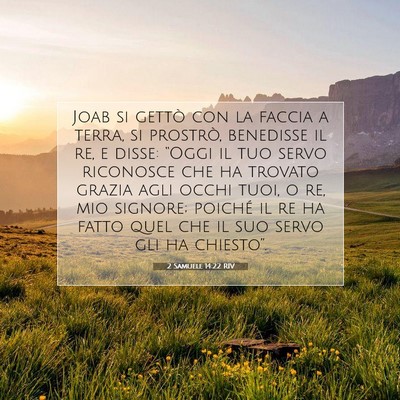 Picture 07 - 2 Samuele 14:22 RIV - Joab si gettò con la faccia a terra, si - Bible Verse Picture