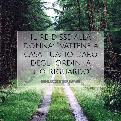 Picture 07 - 2 Samuele 14:8 RIV - Il re disse alla donna: “Vattene a casa tua: io - Bible Verse Picture