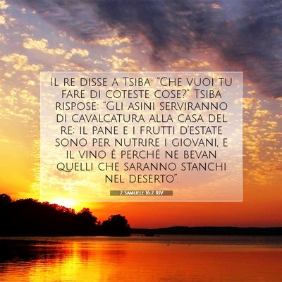 Picture 07 - 2 Samuele 16:2 RIV - Il re disse a Tsiba: “Che vuoi tu fare di - Bible Verse Picture