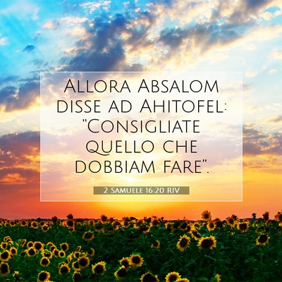 Picture 07 - 2 Samuele 16:20 RIV - Allora Absalom disse ad Ahitofel: “Consigliate - Bible Verse Picture
