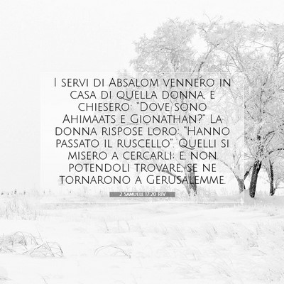 Picture 07 - 2 Samuele 17:20 RIV - I servi di Absalom vennero in casa di quella - Bible Verse Picture