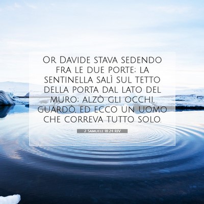 Picture 07 - 2 Samuele 18:24 RIV - Or Davide stava sedendo fra le due porte; la - Bible Verse Picture