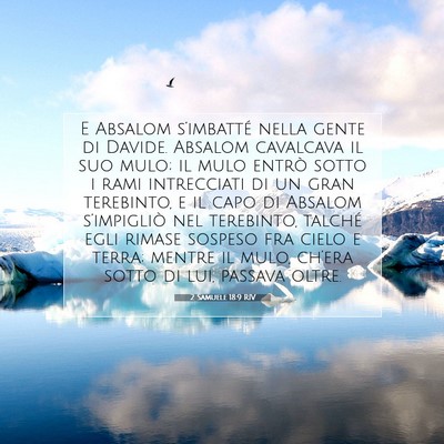 Picture 07 - 2 Samuele 18:9 RIV - E Absalom s’imbatté nella gente di Davide. - Bible Verse Picture