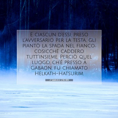 Picture 07 - 2 Samuele 2:16 RIV - E ciascun d’essi, preso l’avversario per la - Bible Verse Picture
