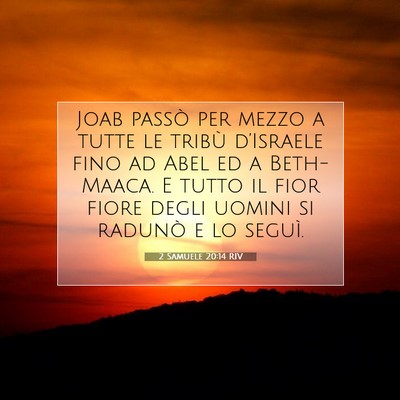 Picture 07 - 2 Samuele 20:14 RIV - Joab passò per mezzo a tutte le tribù - Bible Verse Picture