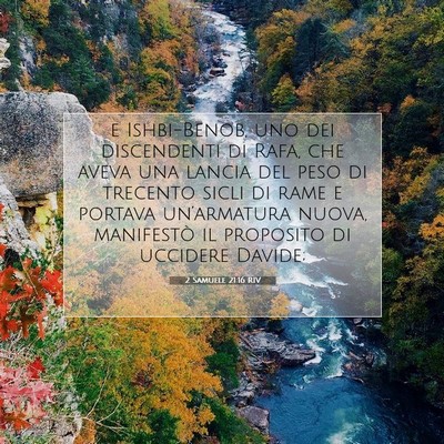 Picture 07 - 2 Samuele 21:16 RIV - e Ishbi-Benob, uno dei discendenti di Rafa, che - Bible Verse Picture
