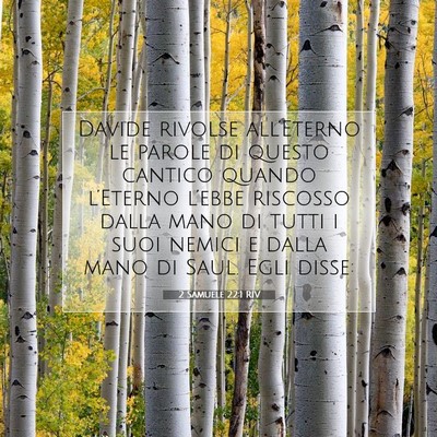 Picture 07 - 2 Samuele 22:1 RIV - Davide rivolse all’Eterno le parole di questo - Bible Verse Picture