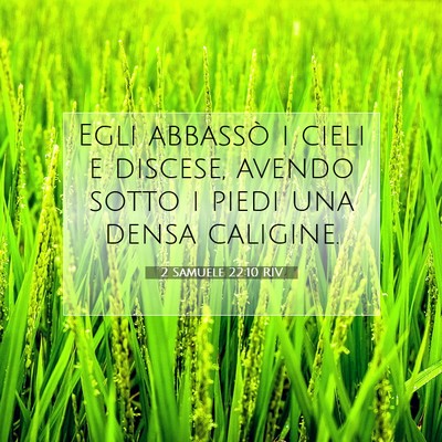 Picture 07 - 2 Samuele 22:10 RIV - Egli abbassò i cieli e discese, avendo sotto i - Bible Verse Picture