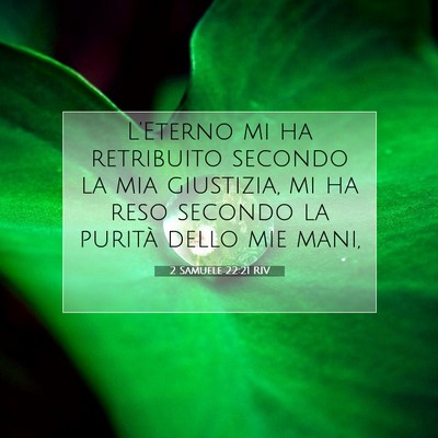 Picture 07 - 2 Samuele 22:21 RIV - L’Eterno mi ha retribuito secondo la mia - Bible Verse Picture