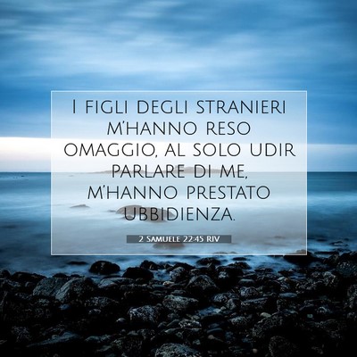 Picture 07 - 2 Samuele 22:45 RIV - I figli degli stranieri m’hanno reso omaggio, - Bible Verse Picture