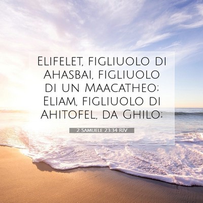 Picture 07 - 2 Samuele 23:34 RIV - Elifelet, figliuolo di Ahasbai, figliuolo di un - Bible Verse Picture
