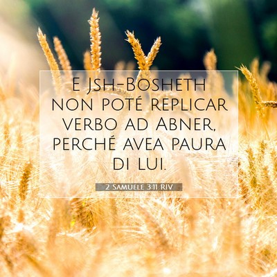Picture 07 - 2 Samuele 3:11 RIV - E Jsh-Bosheth non poté replicar verbo ad Abner, - Bible Verse Picture