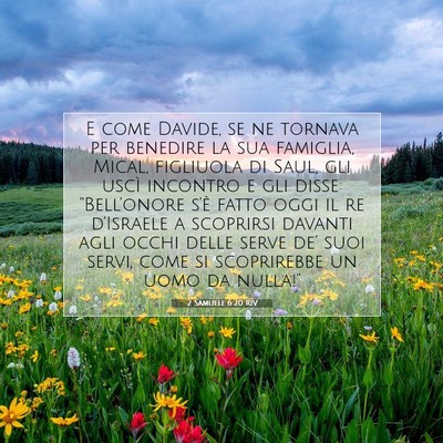 Picture 07 - 2 Samuele 6:20 RIV - E come Davide, se ne tornava per benedire la sua - Bible Verse Picture