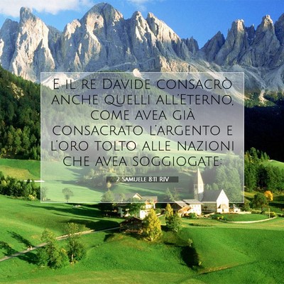 Picture 07 - 2 Samuele 8:11 RIV - E il re Davide consacrò anche quelli - Bible Verse Picture