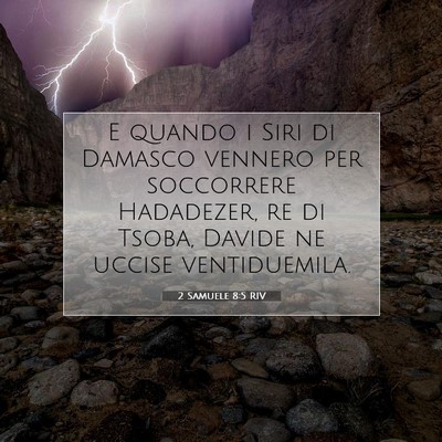Picture 07 - 2 Samuele 8:5 RIV - E quando i Siri di Damasco vennero per soccorrere - Bible Verse Picture