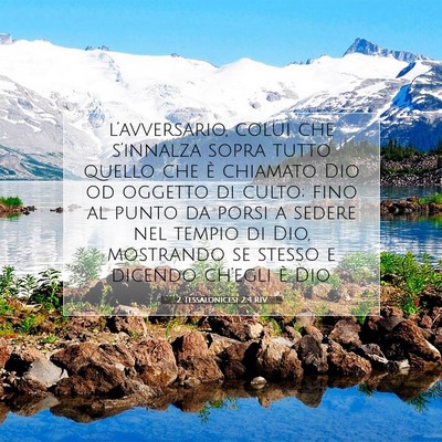 Picture 07 - 2 Tessalonicesi 2:4 RIV - l’avversario, colui che s’innalza sopra tutto - Bible Verse Picture