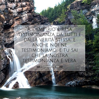 Picture 07 - 3 Giovanni 1:12 RIV - A Demetrio è resa testimonianza da tutti e dalla - Bible Verse Picture
