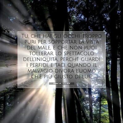 Picture 07 - Abacuc 1:13 RIV - Tu, che hai gli occhi troppo puri per sopportar - Bible Verse Picture