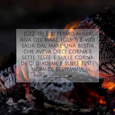 Picture 07 - Apocalisse 13:1 RIV - (G12-18) E si fermò sulla riva del mare. (G13-1) - Bible Verse Picture