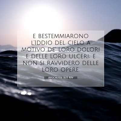 Picture 07 - Apocalisse 16:11 RIV - e bestemmiarono l’Iddio del cielo a motivo - Bible Verse Picture