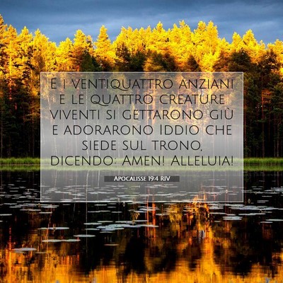 Picture 07 - Apocalisse 19:4 RIV - E i ventiquattro anziani e le quattro creature - Bible Verse Picture