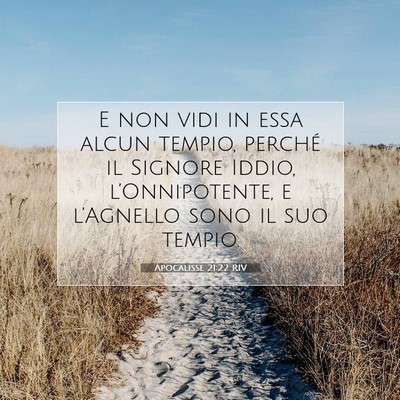 Picture 07 - Apocalisse 21:22 RIV - E non vidi in essa alcun tempio, perché il - Bible Verse Picture