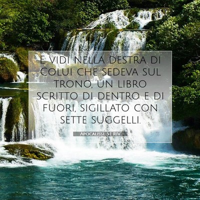 Picture 07 - Apocalisse 5:1 RIV - E vidi nella destra di Colui che sedeva sul - Bible Verse Picture