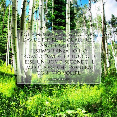 Picture 07 - Atti 13:22 RIV - Poi, rimossolo, suscitò loro Davide per re, al - Bible Verse Picture