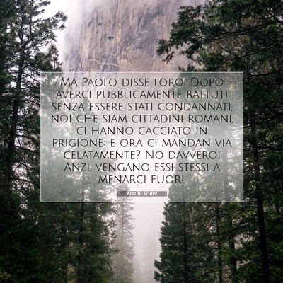 Picture 07 - Atti 16:37 RIV - Ma Paolo disse loro: Dopo averci pubblicamente - Bible Verse Picture