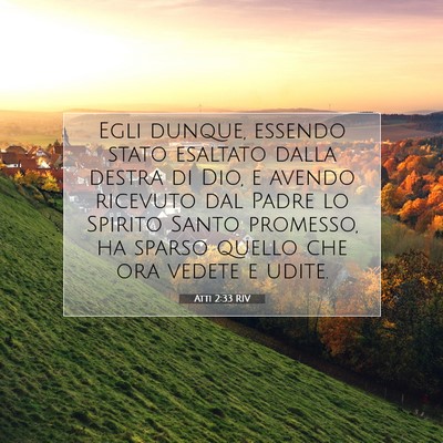 Picture 07 - Atti 2:33 RIV - Egli dunque, essendo stato esaltato dalla destra - Bible Verse Picture
