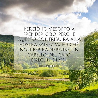 Picture 07 - Atti 27:34 RIV - Perciò, io v’esorto a prender cibo, perché - Bible Verse Picture