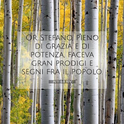 Picture 07 - Atti 6:8 RIV - Or Stefano, pieno di grazia e di potenza, faceva - Bible Verse Picture