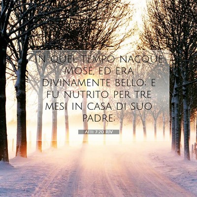 Picture 07 - Atti 7:20 RIV - In quel tempo nacque Mosè, ed era divinamente - Bible Verse Picture
