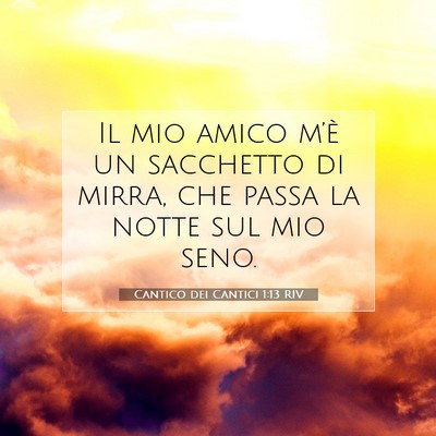 Picture 07 - Cantico dei Cantici 1:13 RIV - Il mio amico m’è un sacchetto di mirra, che - Bible Verse Picture