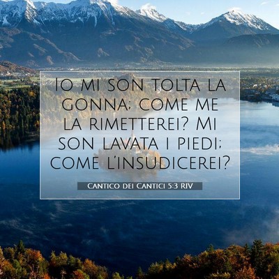 Picture 07 - Cantico dei Cantici 5:3 RIV - Io mi son tolta la gonna; come me la rimetterei? - Bible Verse Picture