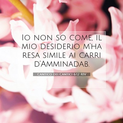 Picture 07 - Cantico dei Cantici 6:12 RIV - Io non so come, il mio desiderio m’ha resa - Bible Verse Picture