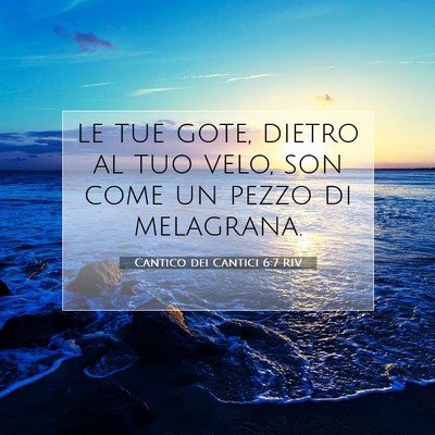 Picture 07 - Cantico dei Cantici 6:7 RIV - le tue gote, dietro al tuo velo, son come un - Bible Verse Picture