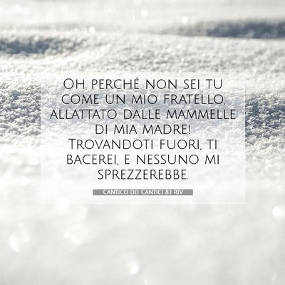 Picture 07 - Cantico dei Cantici 8:1 RIV - Oh perché non sei tu come un mio fratello, - Bible Verse Picture