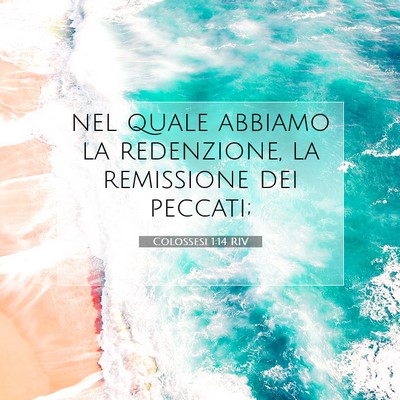 Picture 07 - Colossesi 1:14 RIV - nel quale abbiamo la redenzione, la remissione - Bible Verse Picture