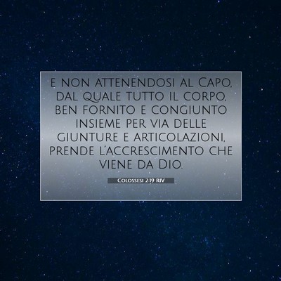 Picture 07 - Colossesi 2:19 RIV - e non attenendosi al Capo, dal quale tutto il - Bible Verse Picture