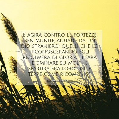 Picture 07 - Daniele 11:39 RIV - E agirà contro le fortezze ben munite, aiutato - Bible Verse Picture