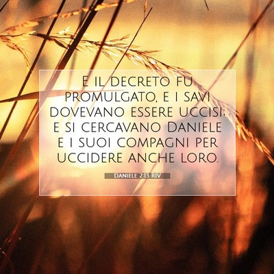 Picture 07 - Daniele 2:13 RIV - E il decreto fu promulgato, e i savi dovevano - Bible Verse Picture