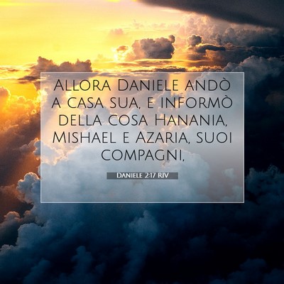 Picture 07 - Daniele 2:17 RIV - Allora Daniele andò a casa sua, e informò della - Bible Verse Picture
