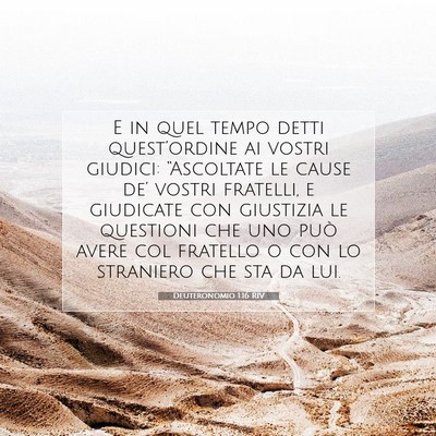 Picture 07 - Deuteronomio 1:16 RIV - E in quel tempo detti quest’ordine ai vostri - Bible Verse Picture