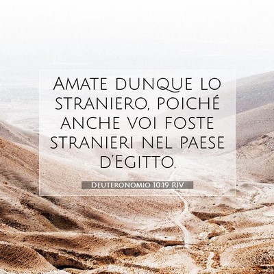 Picture 07 - Deuteronomio 10:19 RIV - Amate dunque lo straniero, poiché anche voi - Bible Verse Picture