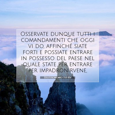 Picture 07 - Deuteronomio 11:8 RIV - Osservate dunque tutti i comandamenti che oggi vi - Bible Verse Picture