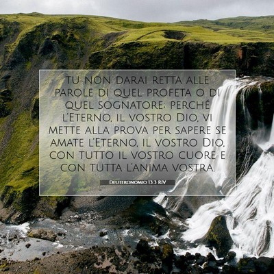 Picture 07 - Deuteronomio 13:3 RIV - tu non darai retta alle parole di quel profeta o - Bible Verse Picture
